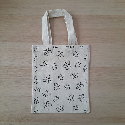 Mini totebag bloemetjes