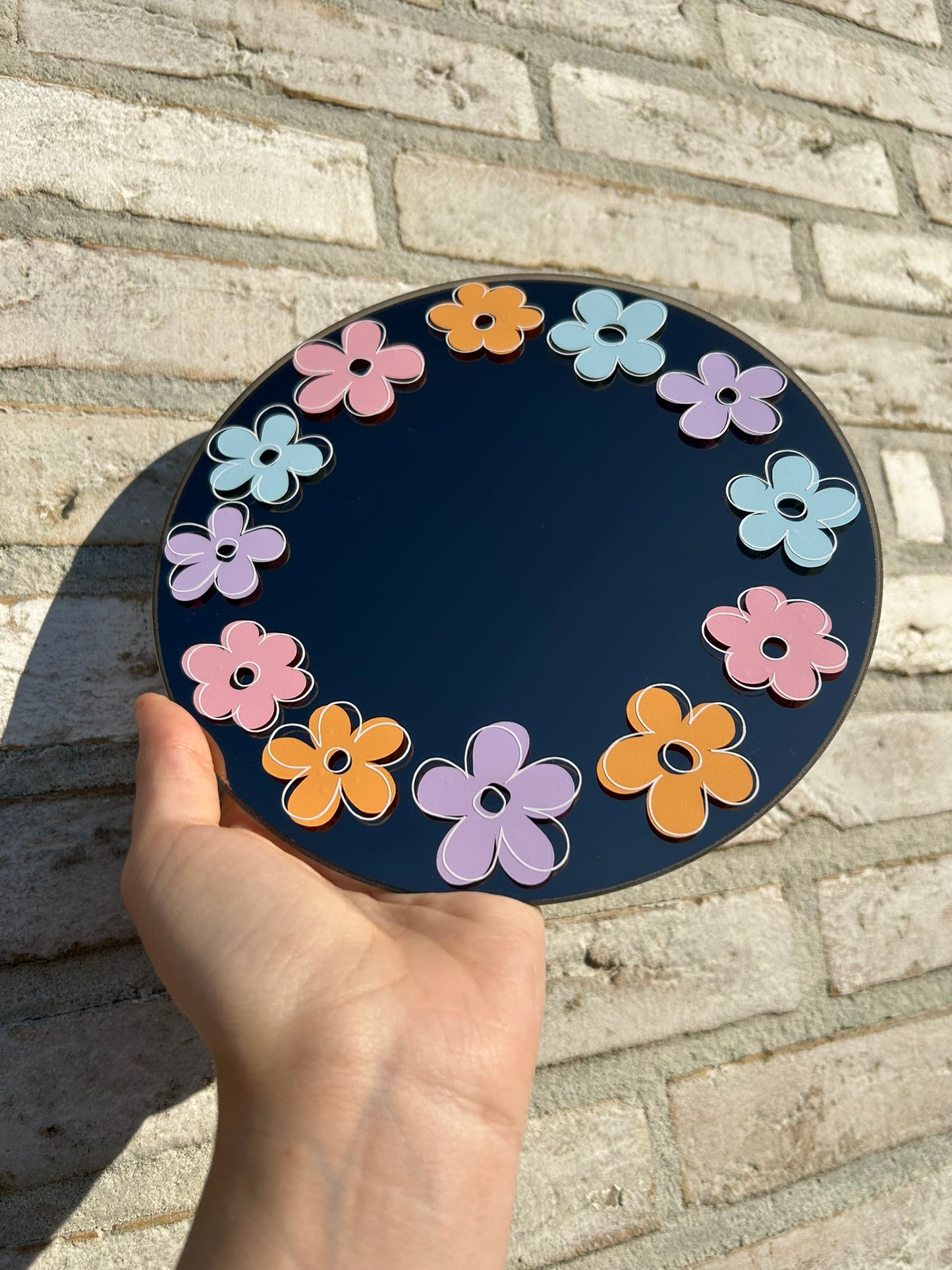 Pastel bloemetjes spiegel