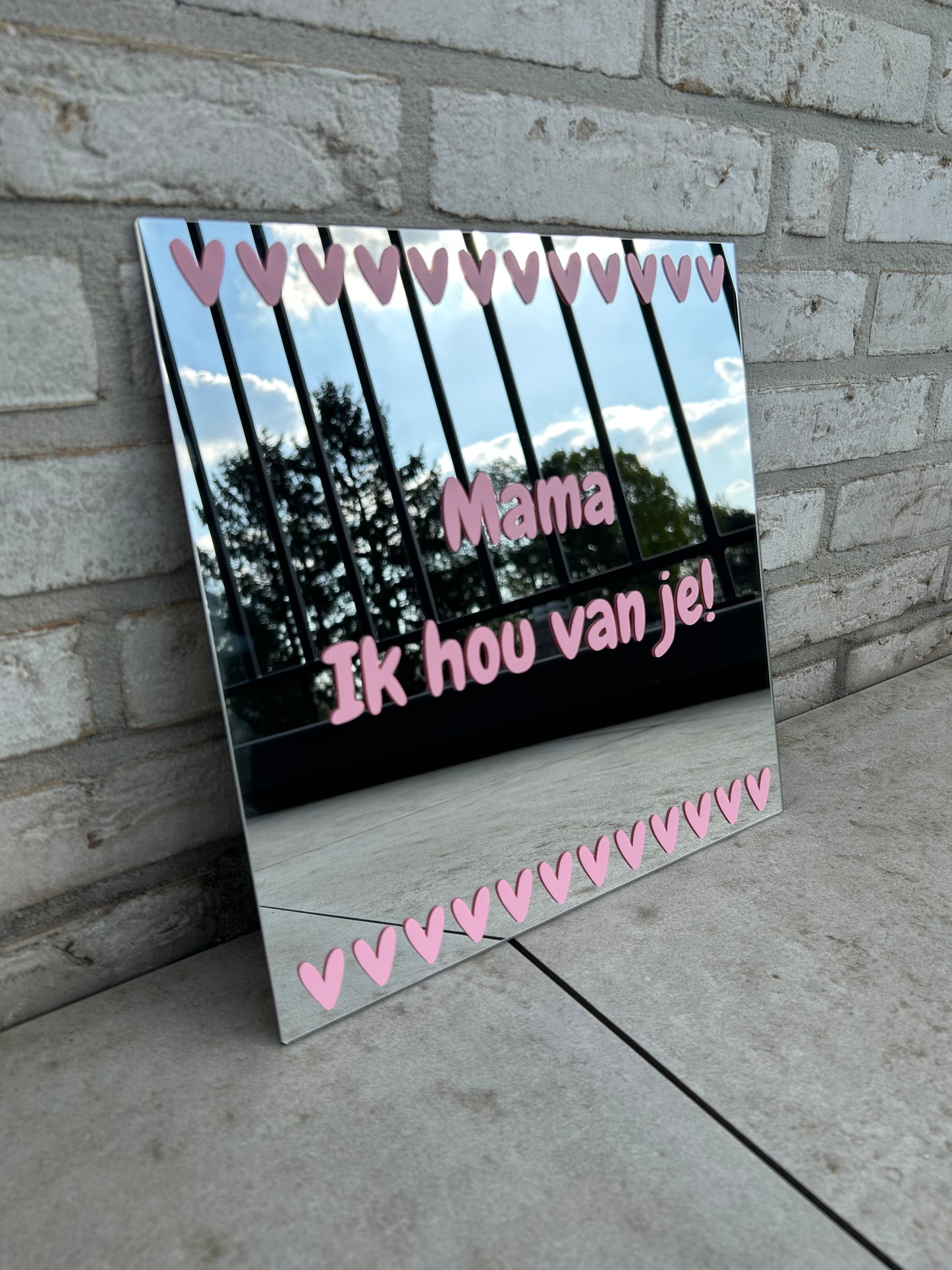Mama ik hou van je! - Vierkante spiegel (30x30 cm)